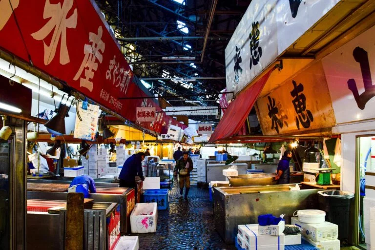 I 12 Mercati Locali più Affascinanti del Mondo: Un Viaggio nelle Culture Globali 12 people at tsukiji market at night tokyo japan