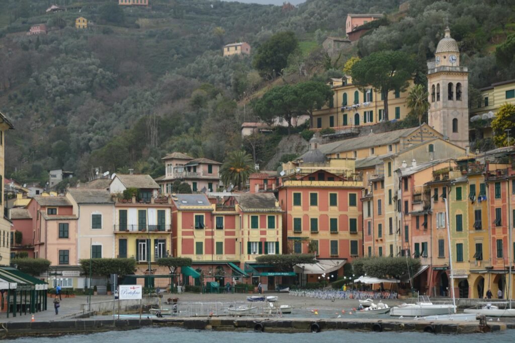 portofino seen from the sea italy