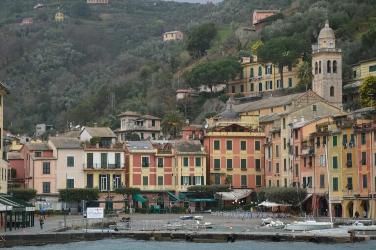 portofino seen from the sea italy